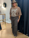 Animal Print Casual Pants