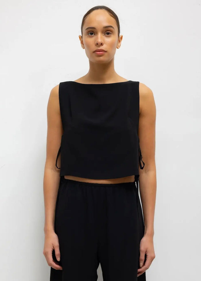 Ari Boatneck Tie Top (Black)