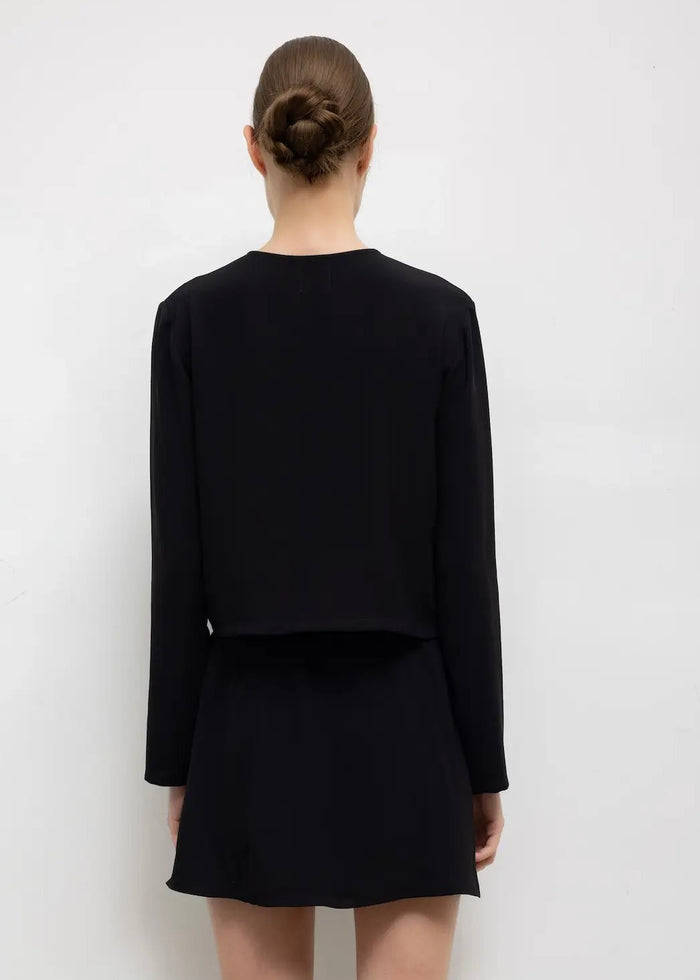 Ari Crop Cardigan (Black)