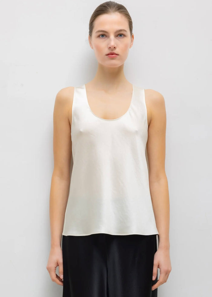 Barb Bias Tank (Creme)