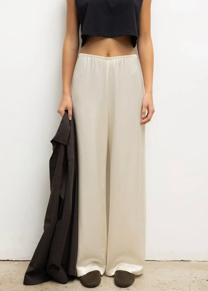 Barb Wide Leg Pants (Creme)