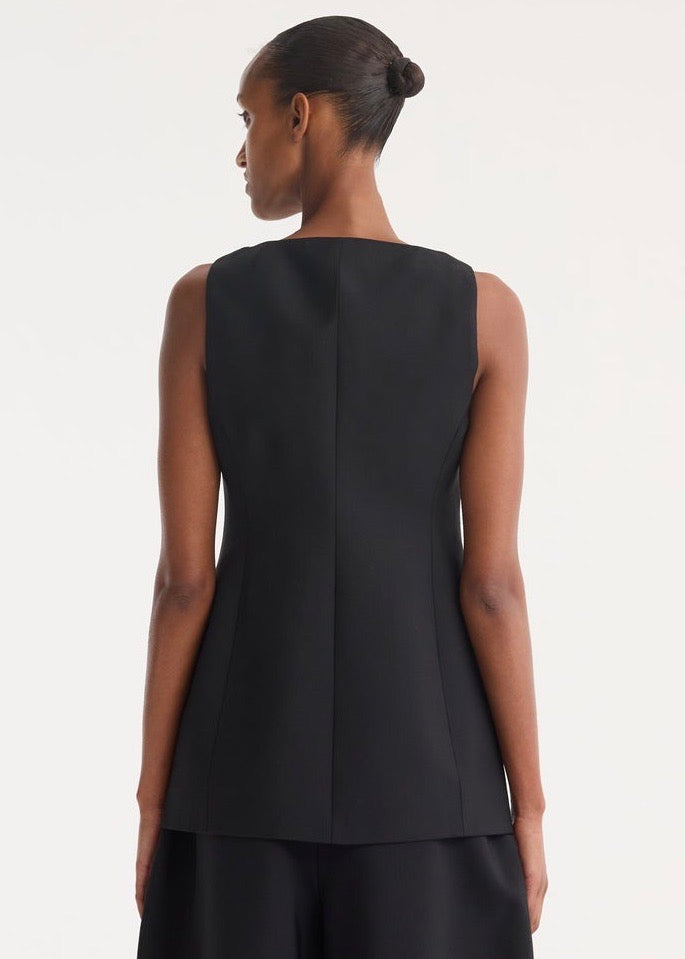 Boat-Neck Waistcoat (Black)