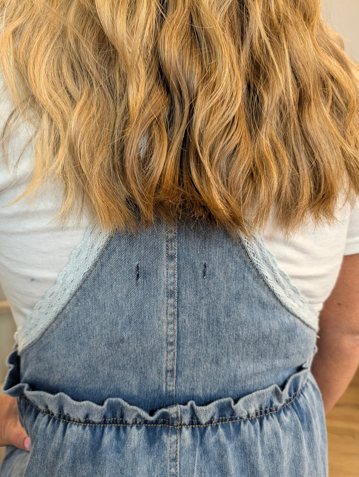 BOHO & LACE DENIM OVERALLS