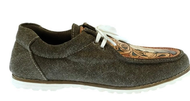 Brown Tooled Womens Shoes