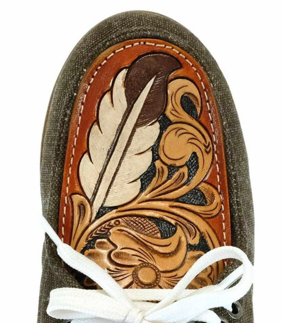 Brown Tooled Womens Shoes