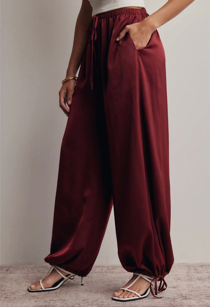 Burgundy Silk Pants