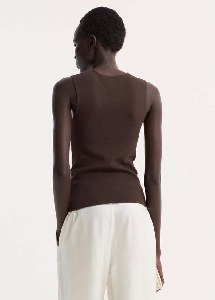 Bustier Shaped Knitted Top (Dark Chocolate)