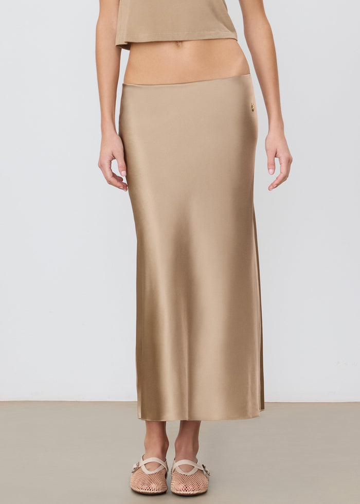 Camile Ankle Skirt (Taupe)