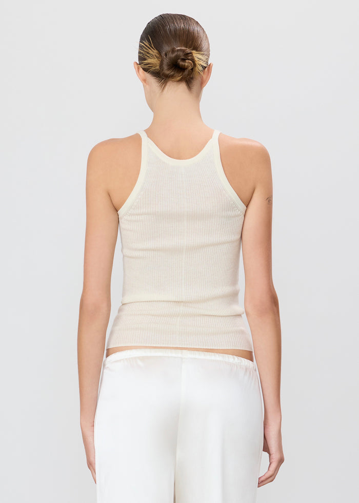 Cashmere Rib Stitch Tank (Bone)