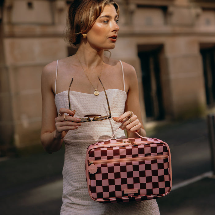 Cherry Check Large Lunch Bag