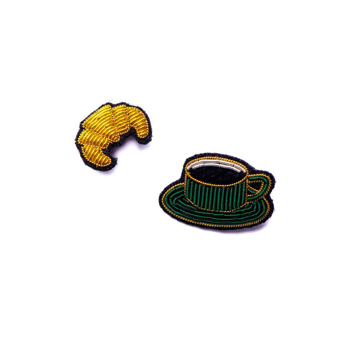 Coffee + Croissant Set of 2 Brooches