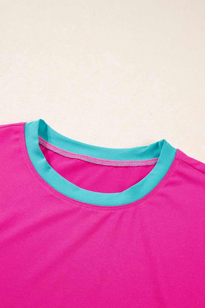 Colour Block Detail Casual Two-piece Co-ord Set - Two Piece Sets/Pant Sets