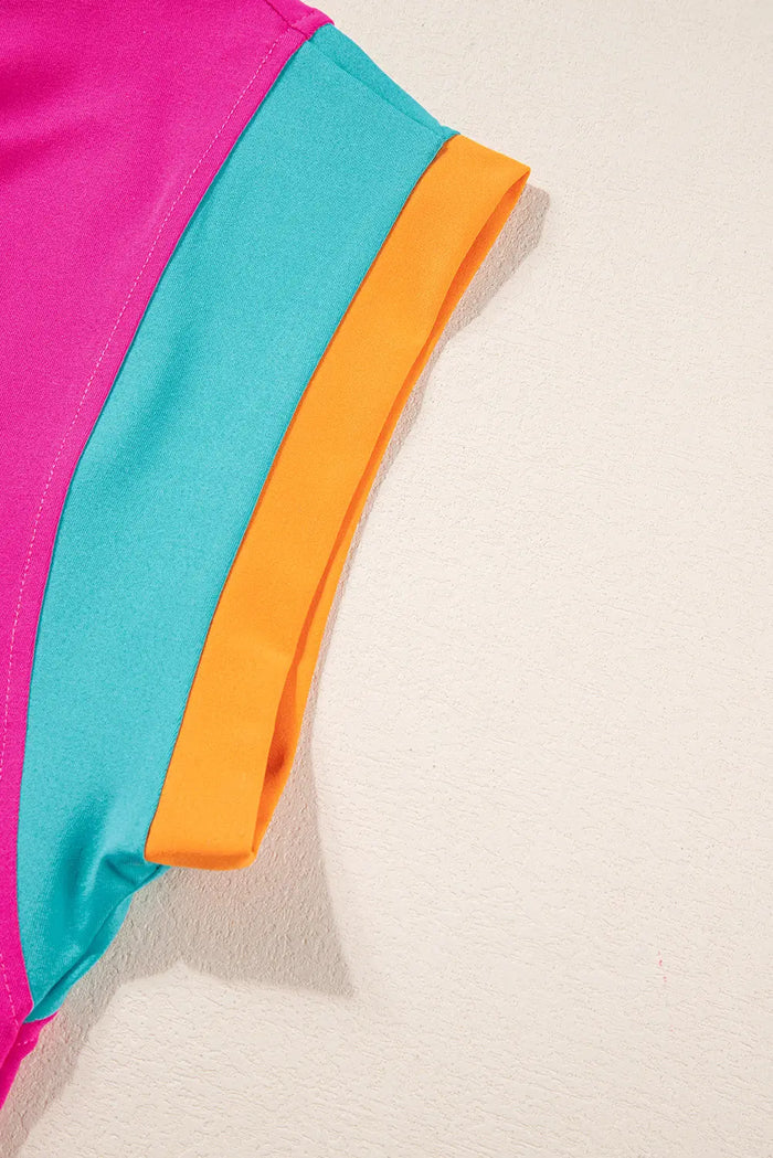 Colour Block Detail Casual Two-piece Co-ord Set - Two Piece Sets/Pant Sets