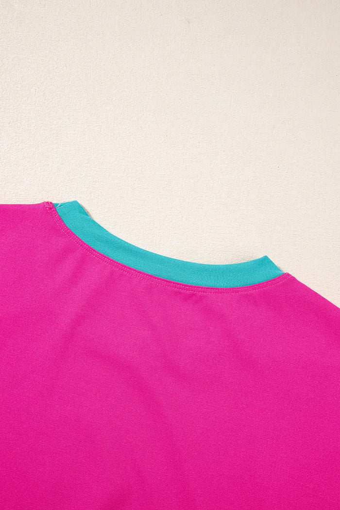 Colour Block Detail Casual Two-piece Co-ord Set - Two Piece Sets/Pant Sets