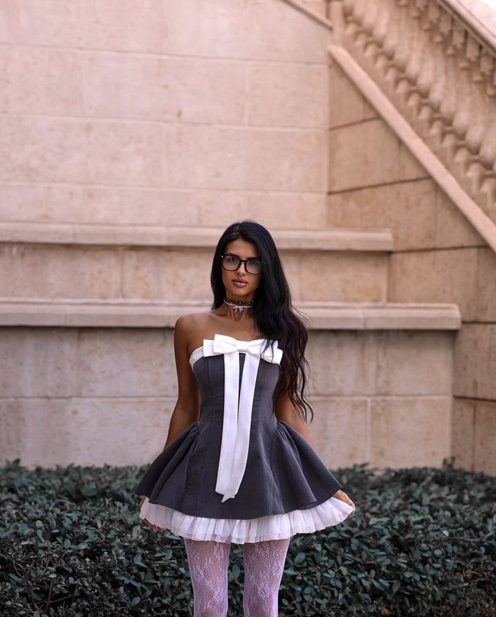 Cute Bow Mini Dress
