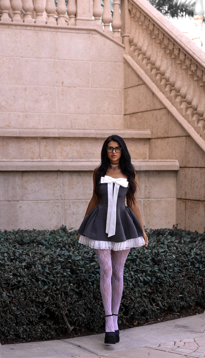 Cute Bow Mini Dress