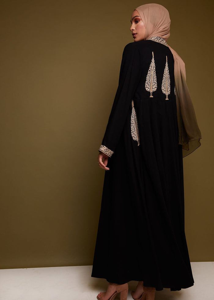 Cypress Open Abaya Black