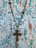 Dainty Cross Necklace w/beads