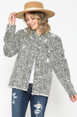 DESTROYED ANIMAL PRINT JACKET