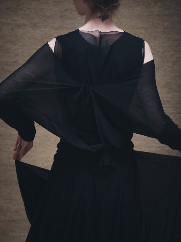 Double Veneer Wrap Jacket in Black