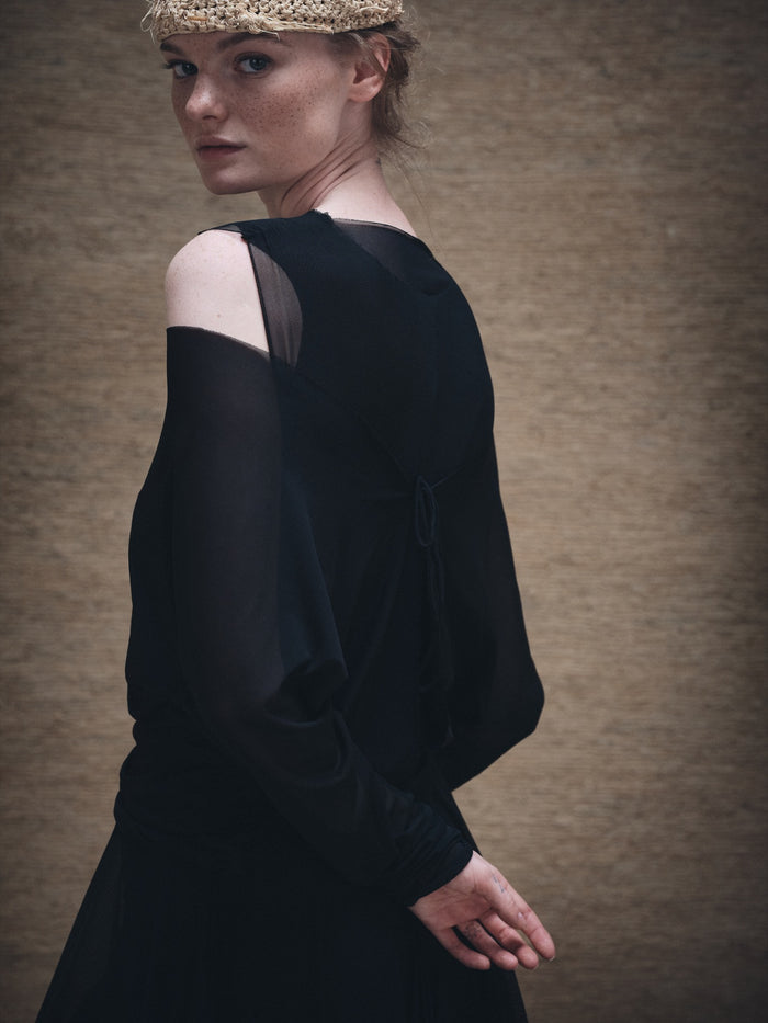Double Veneer Wrap Jacket in Black