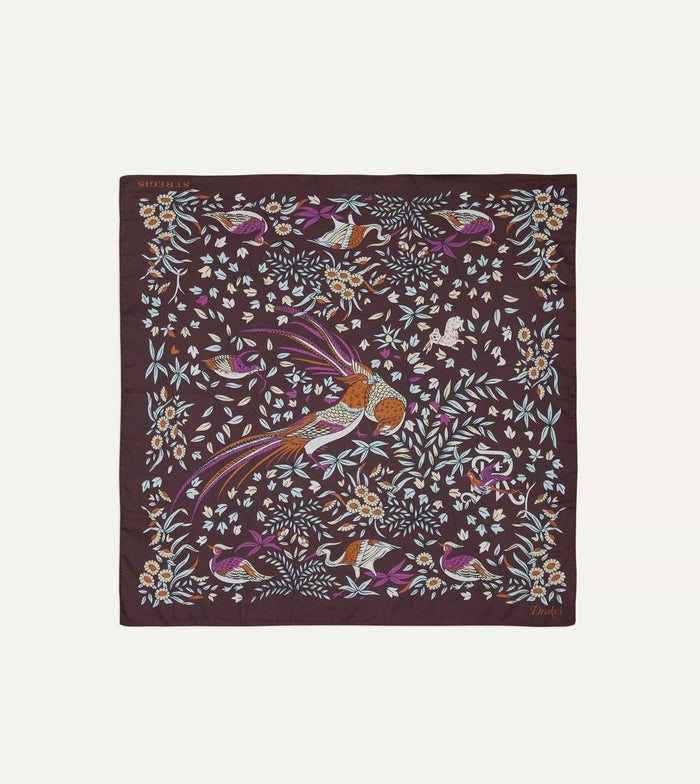 Drake’s for St. Regis Birds of Paradise Print Cotton-Silk Bandana