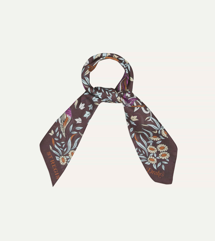 Drake’s for St. Regis Birds of Paradise Print Cotton-Silk Bandana