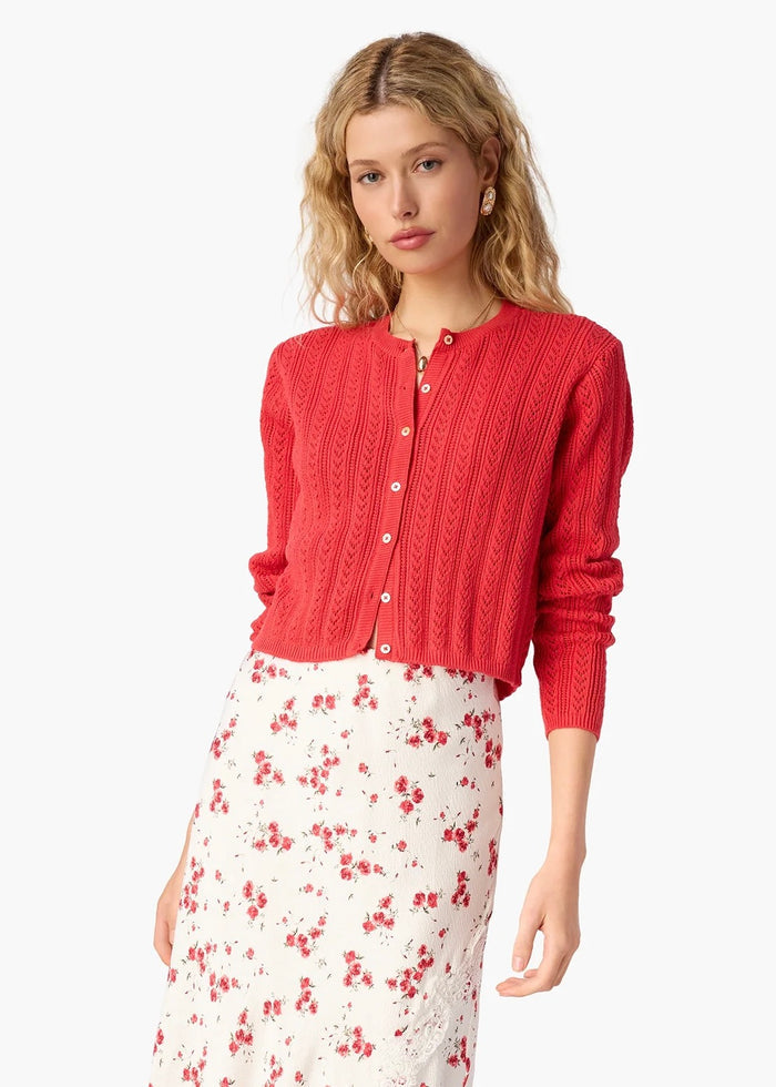 Dresden Cropped Cardigan (Candy Apple)