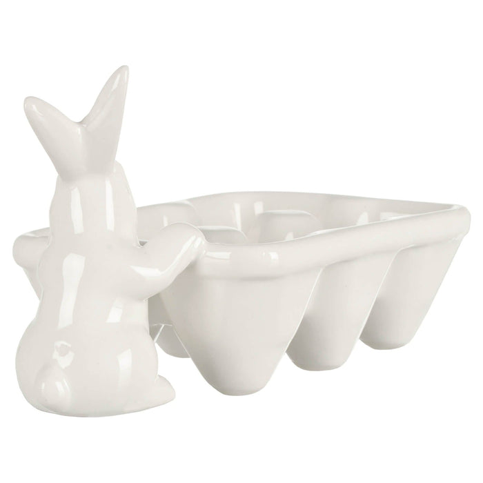 Easter Bunny Egg Carton Candy Holder White Rabbit Decoration
