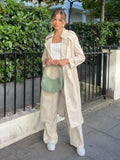 Eliza PU Trench Coat / Cream - Style Cheat