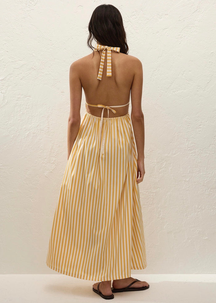 Ermita Midi Dress (Orozco Stripe Mustard)