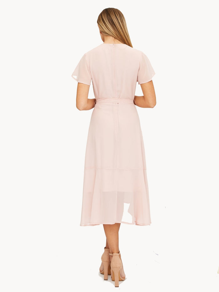 Faith Midi Ruffle Dress / Blush - Style Cheat