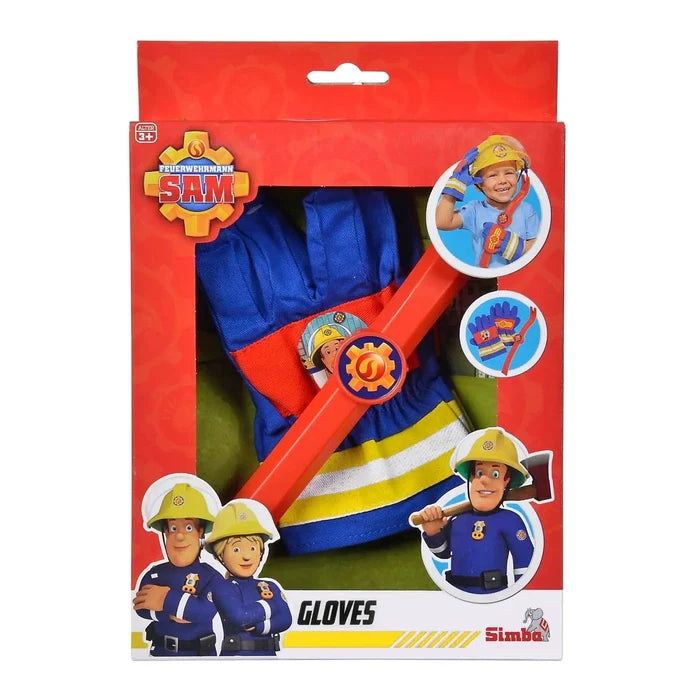 Packaging of a Fireman Sam gloves and crowbar set