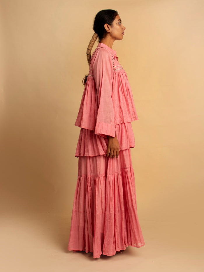 Gowda Set (Dress + Jacket) - Pink - OurDve