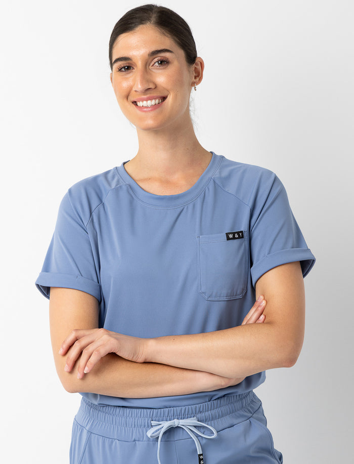 Haut d'uniforme médical à col rond