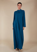 High Neck Abaya Blue - Final Sale