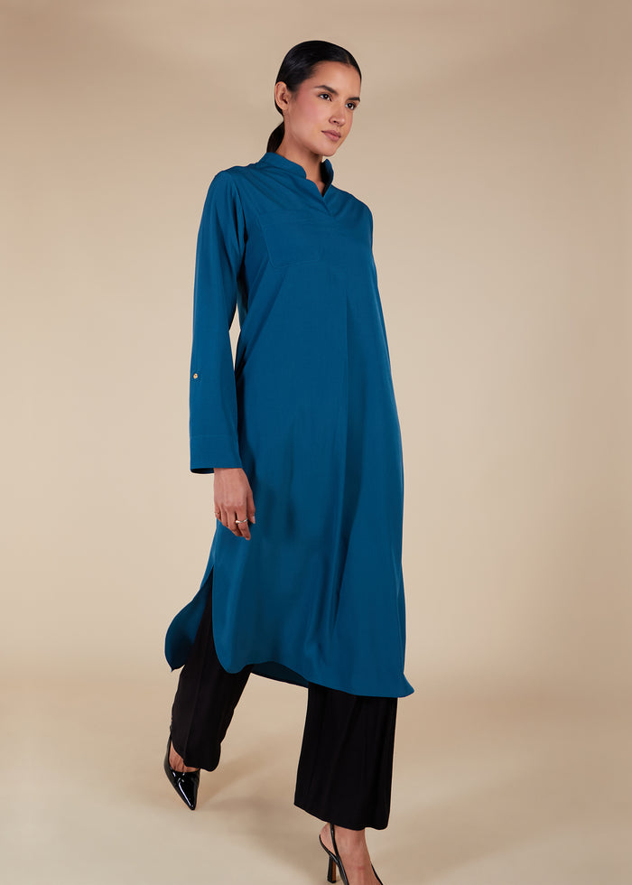 High Neck Midi Blue - Final Sale