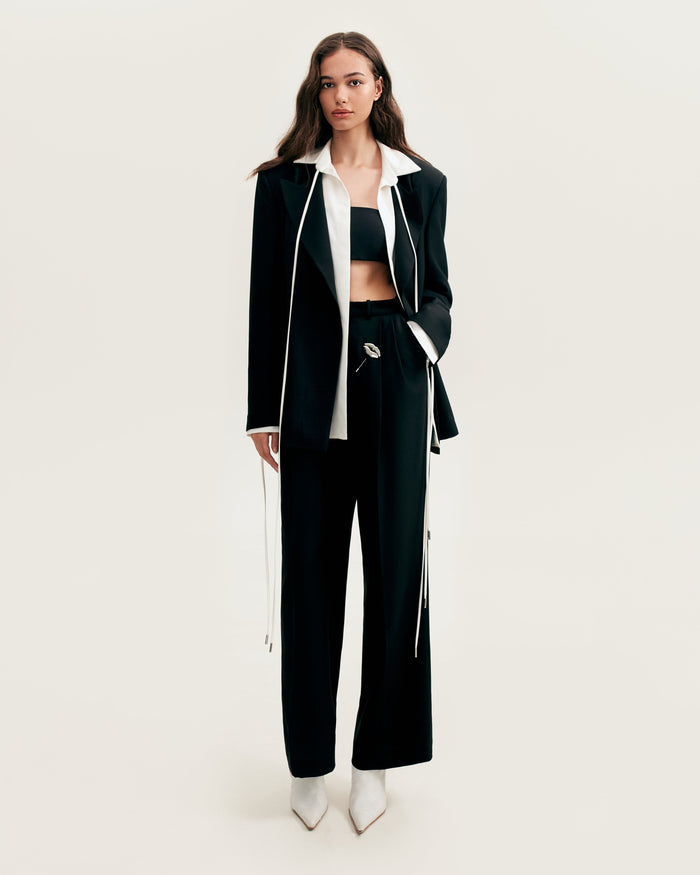 High-rise black suit pants, Xo Xo