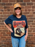 Howdy Black Mineral Washed Tee