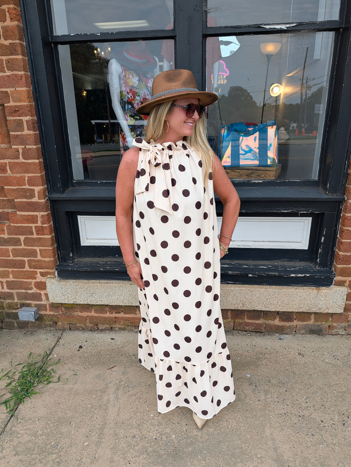 Ivory/Brown Polkadot Maxi