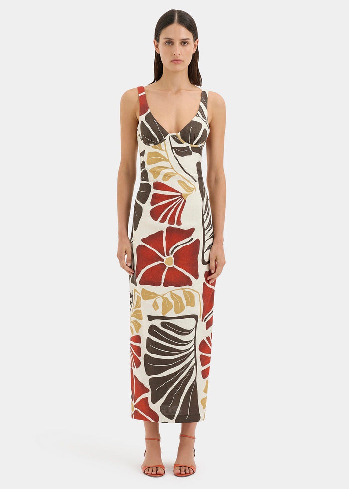 Julietta Balconette Midi Dress (Fiorello Rosso)