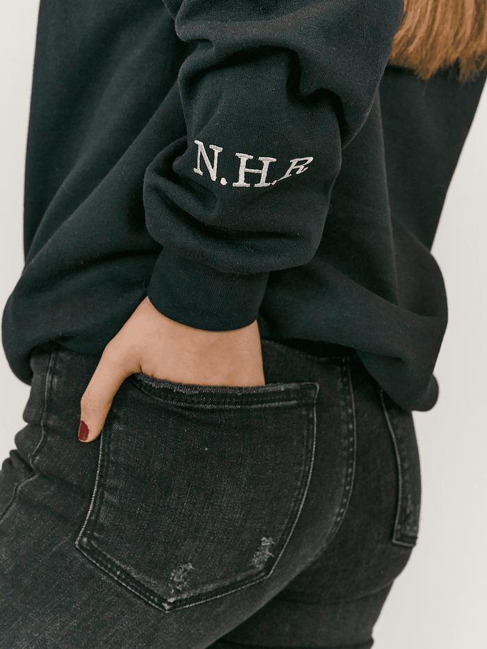 Kai Personalised Round Neck Star Sweater / Black - Style Cheat