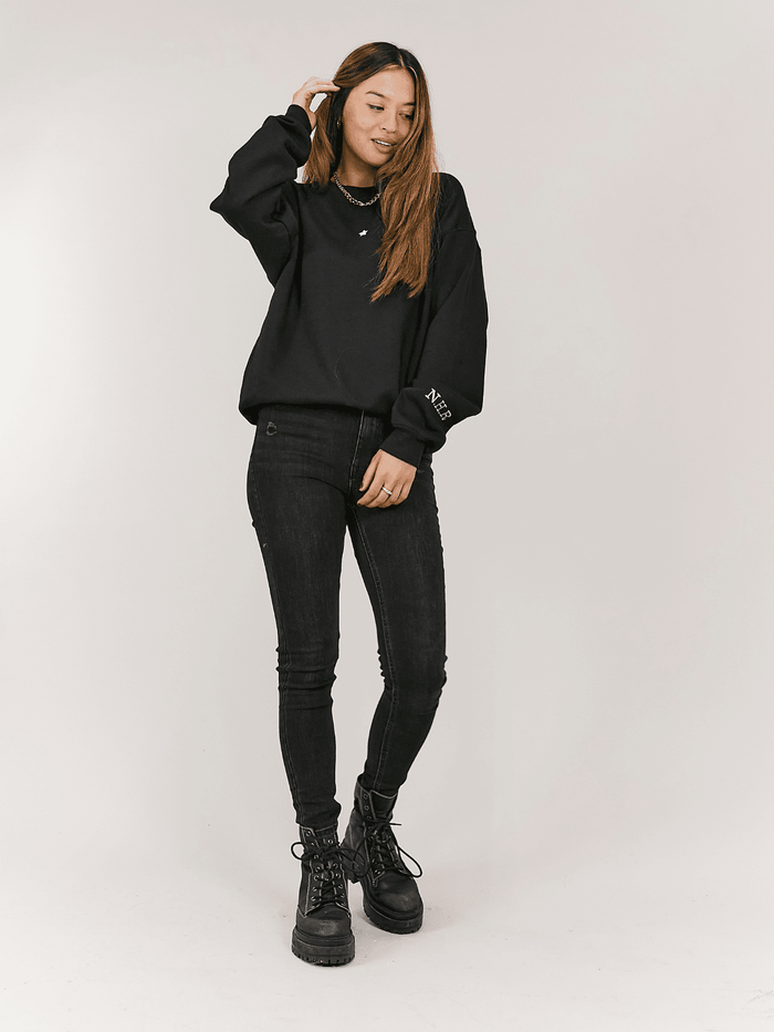 Kai Personalised Round Neck Star Sweater / Black - Style Cheat