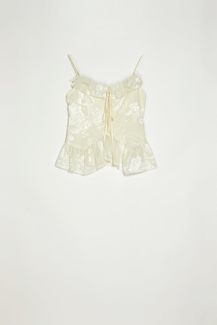 Lace Camisole in Rice White