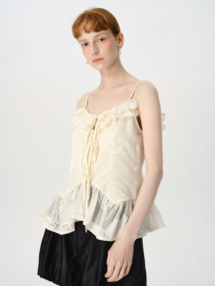 Lace Camisole in Rice White