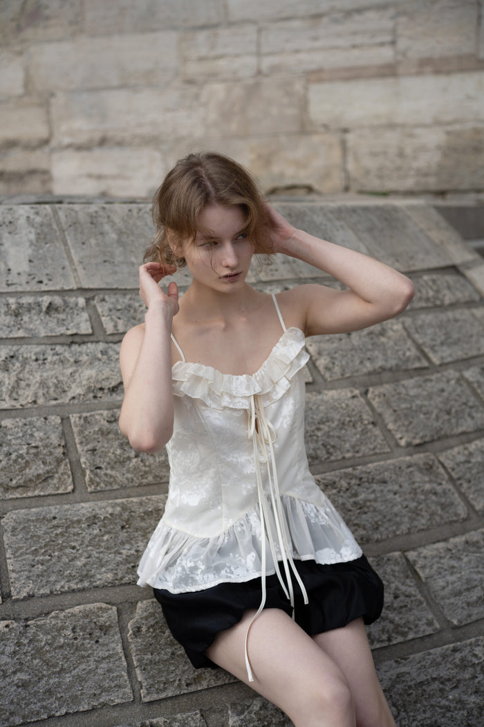 Lace Camisole in Rice White