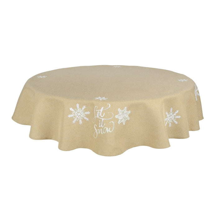 Let It Snow Fabric Tablecloths / Napkins Xmas Decoration Biscuit / 70" Round