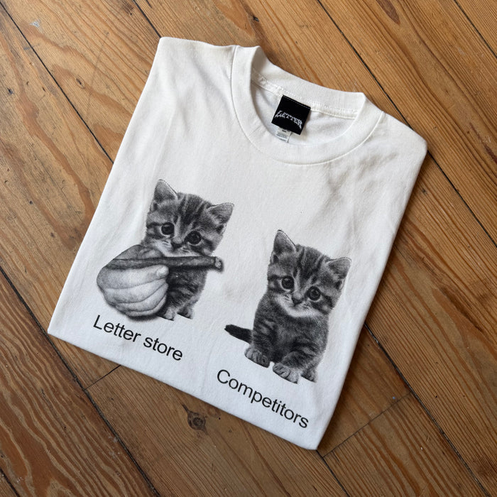 Letter Cat Tee White