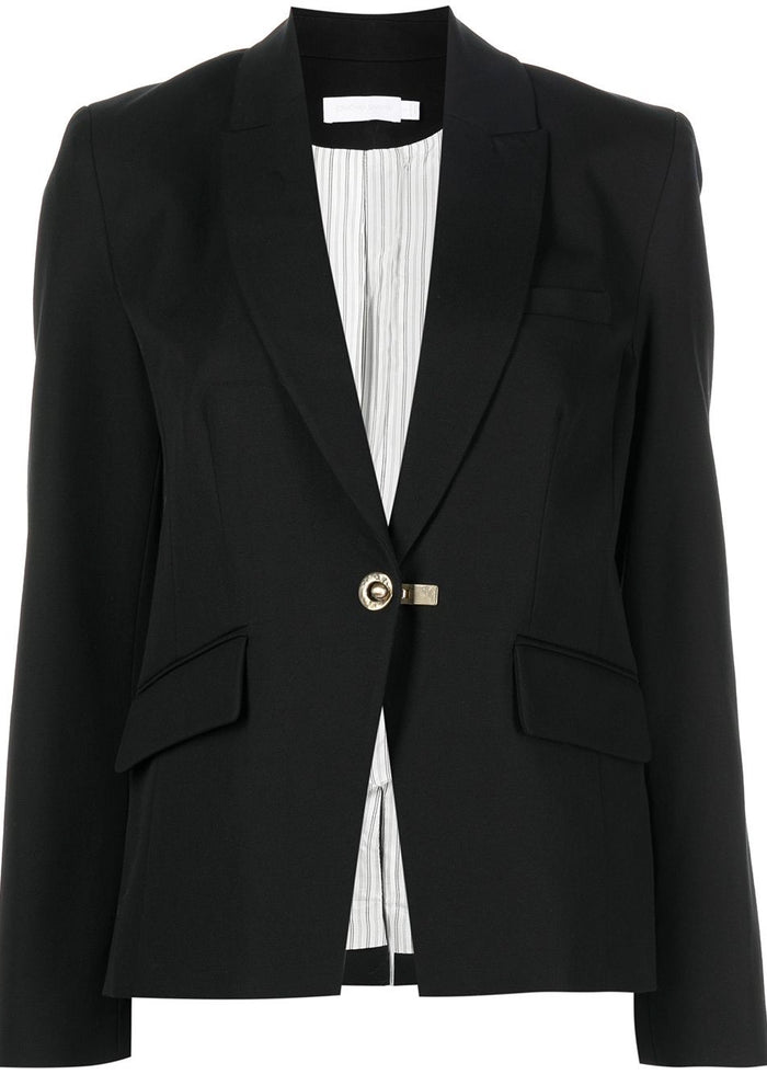 Lilith Bi Stretch Cotton Twill Blazer (Black)