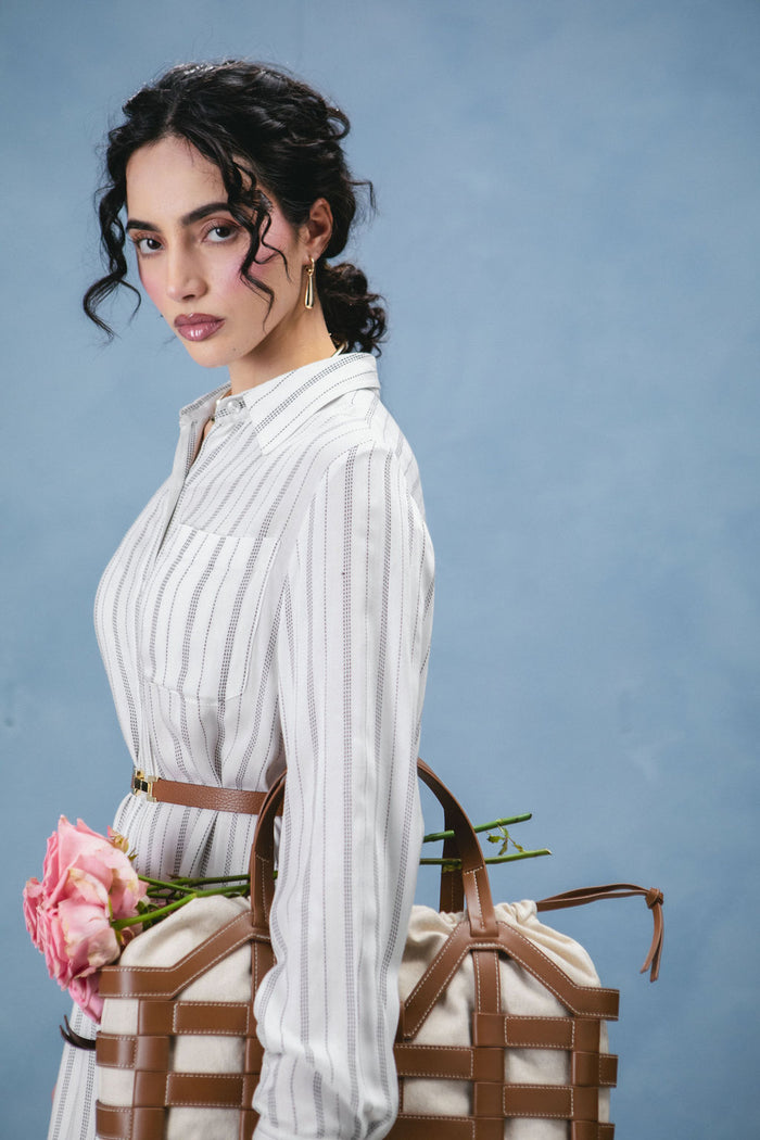 Long Cotton Shirt Dress